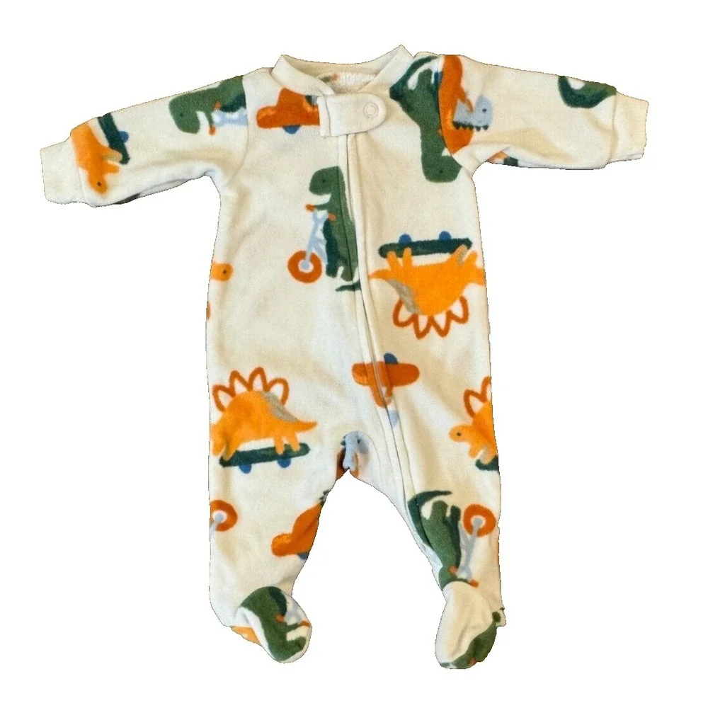 Carters Preemie Baby Boy Sleeper Outfit Romper Fleece Dinosaur Reborn